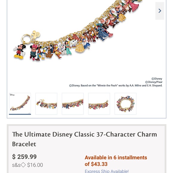 Bradford Exchange The Ultimate Disney Classic 37 character Charm Bracelet - Picture 5 of 5